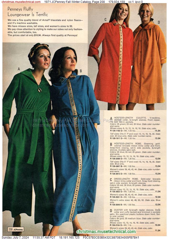 1971 JCPenney Fall Winter Catalog, Page 208