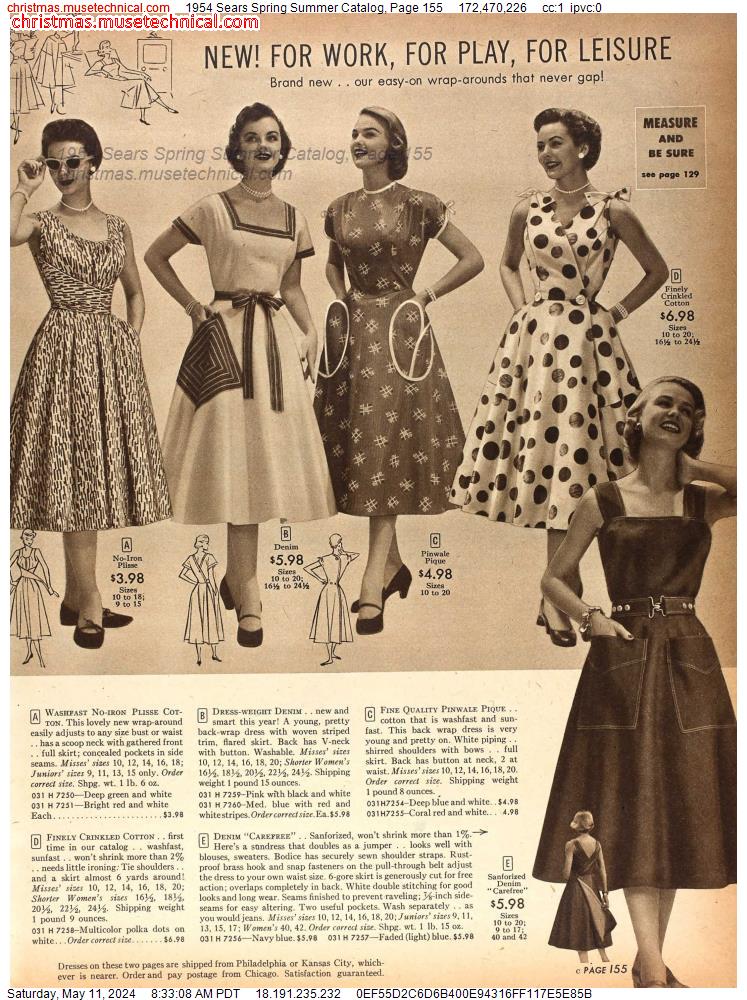 1954 Sears Spring Summer Catalog, Page 155
