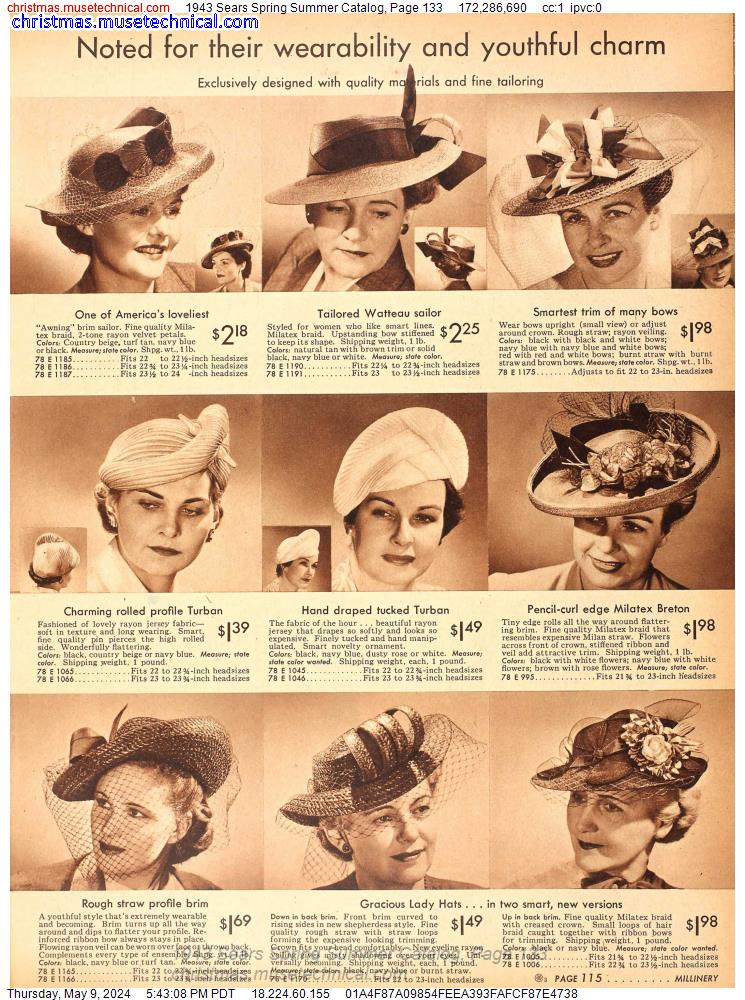 1943 Sears Spring Summer Catalog, Page 133