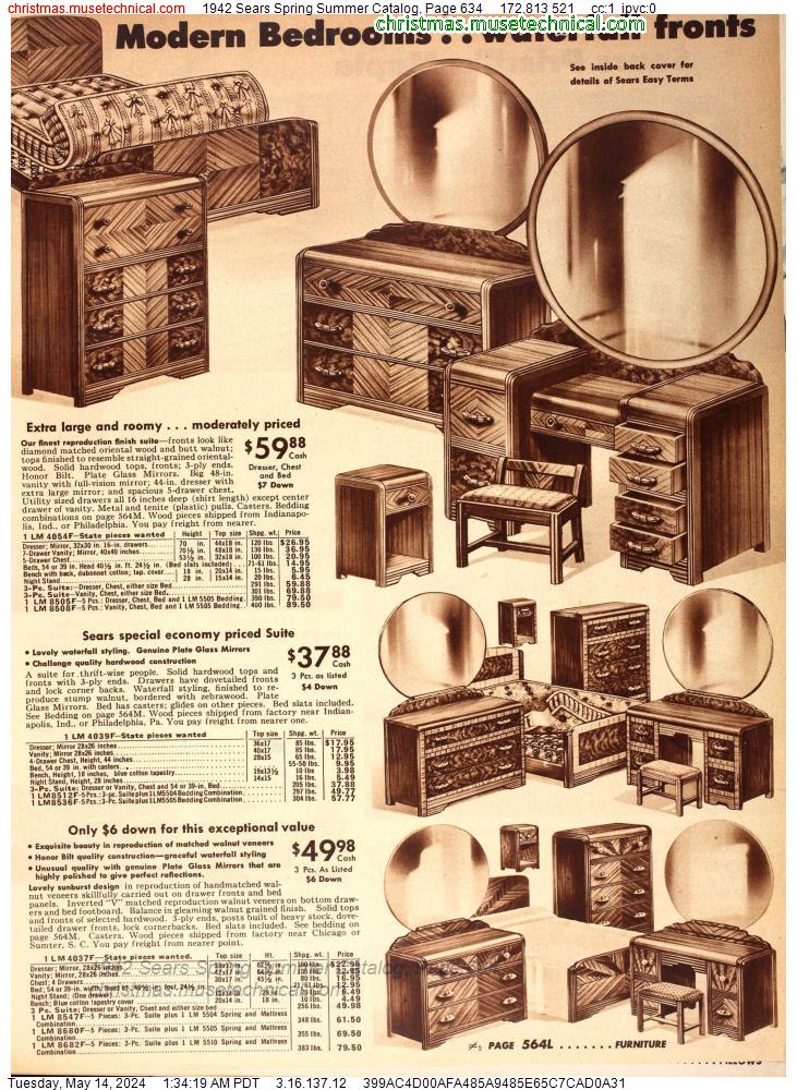 1942 Sears Spring Summer Catalog, Page 634