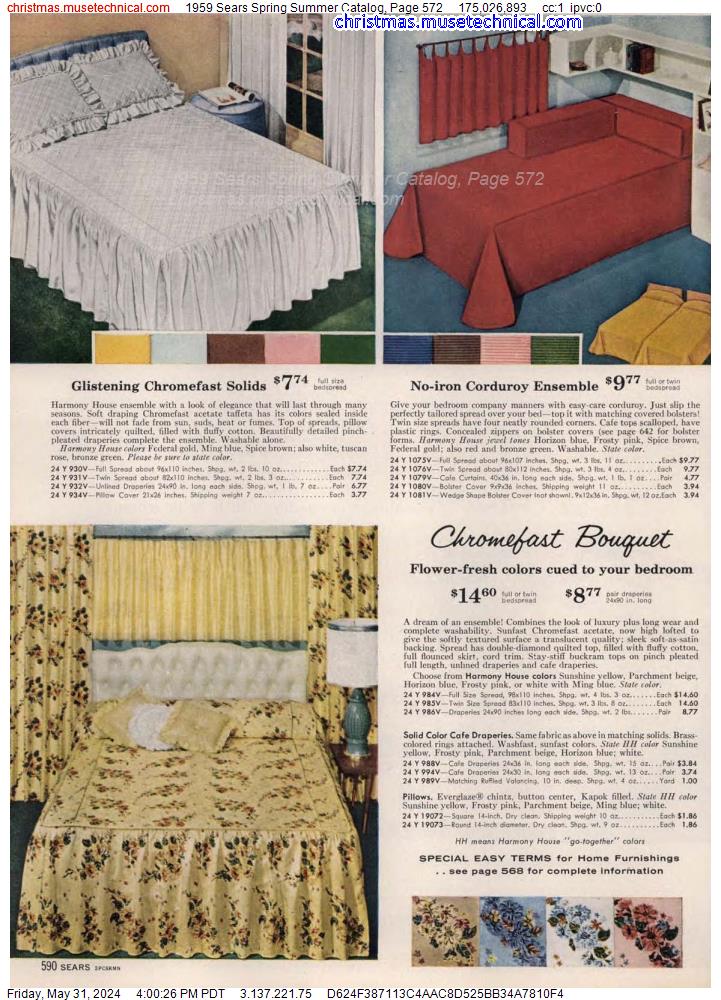 1959 Sears Spring Summer Catalog, Page 572