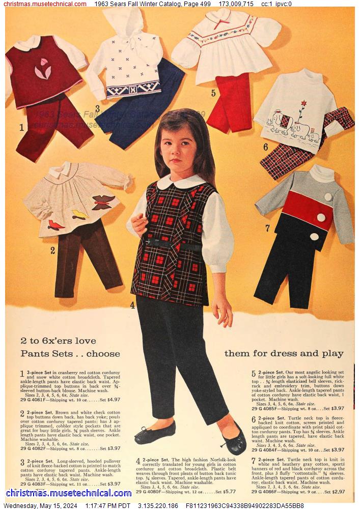 1963 Sears Fall Winter Catalog, Page 499