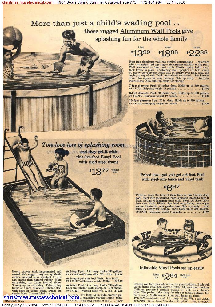 1964 Sears Spring Summer Catalog, Page 775