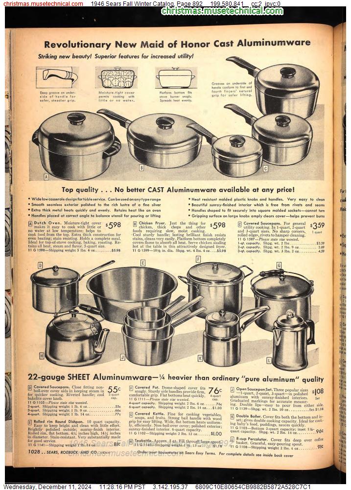 1946 Sears Fall Winter Catalog, Page 892