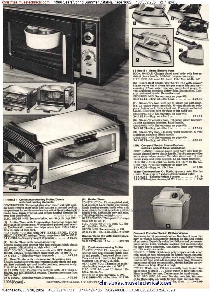 1980 Sears Spring Summer Catalog, Page 1002