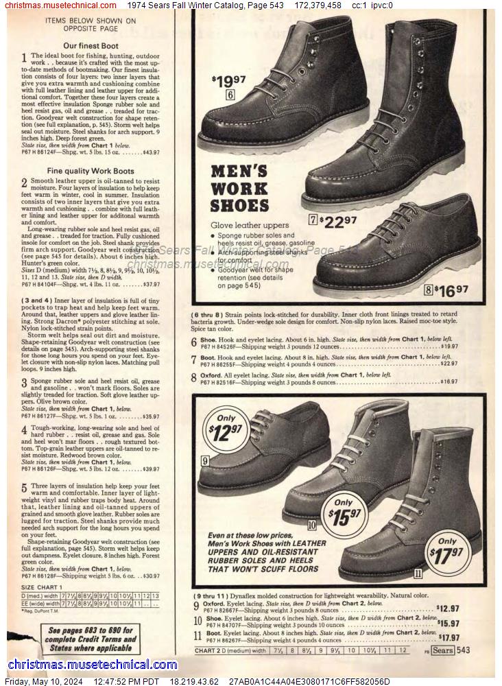 1974 Sears Fall Winter Catalog, Page 543