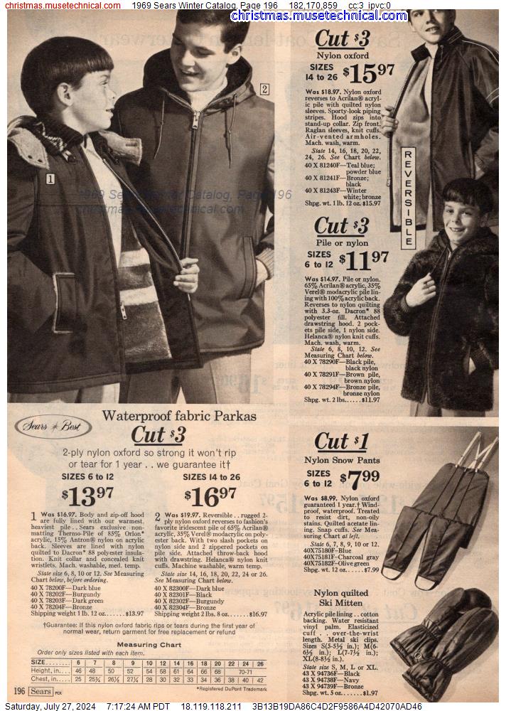 1969 Sears Winter Catalog, Page 196
