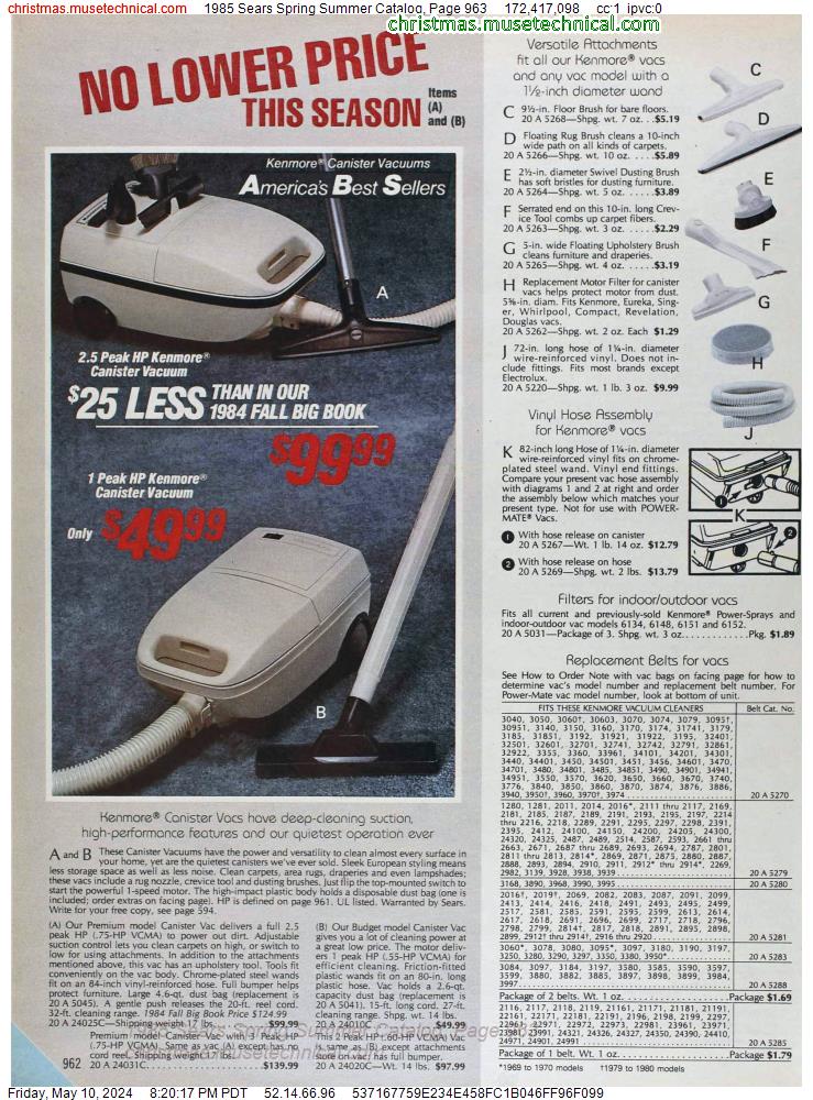 1985 Sears Spring Summer Catalog, Page 963