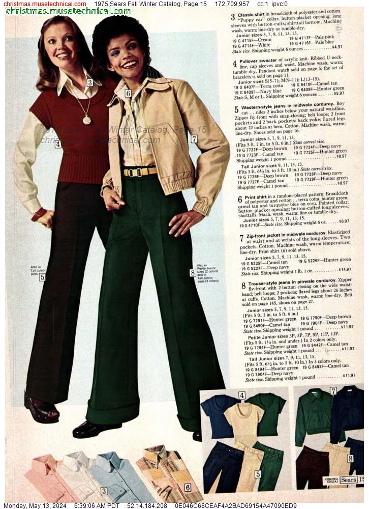 1975 Sears Fall Winter Catalog, Page 15