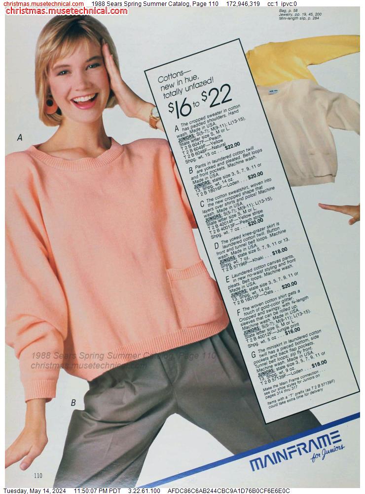 1988 Sears Spring Summer Catalog, Page 110