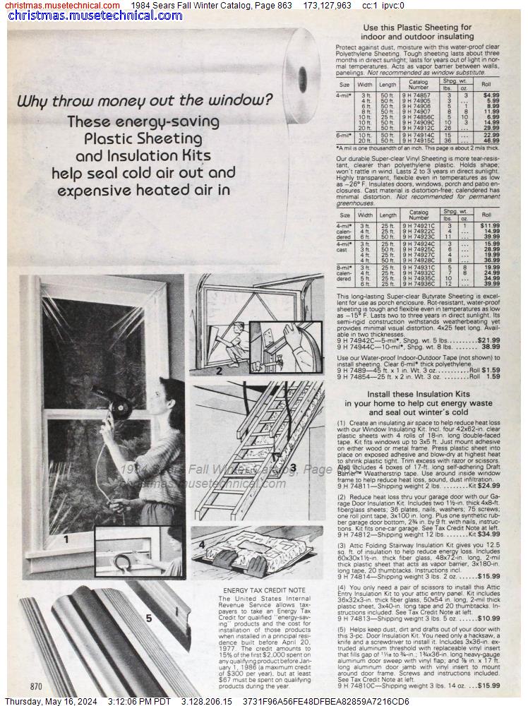 1984 Sears Fall Winter Catalog, Page 863