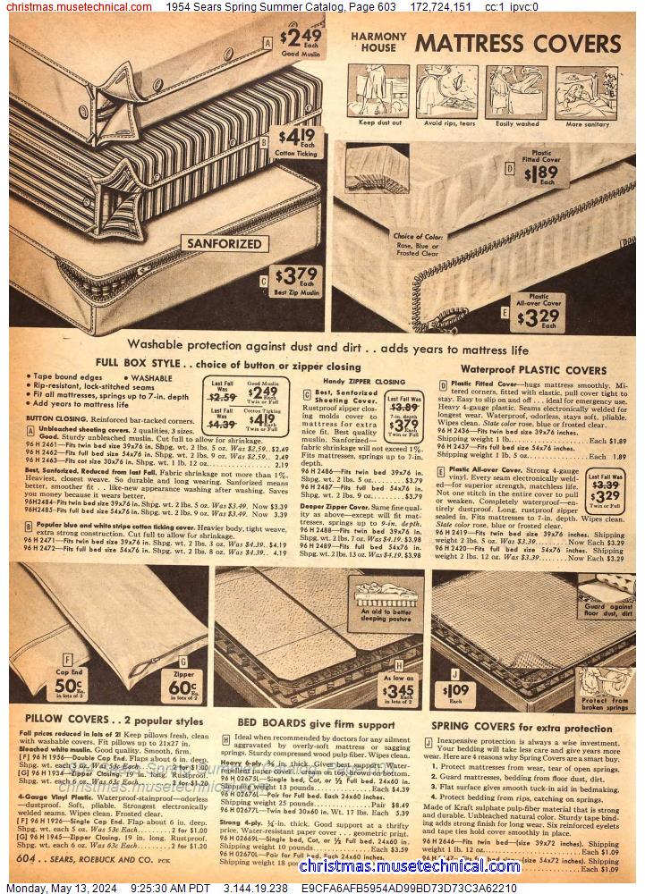 1954 Sears Spring Summer Catalog, Page 603
