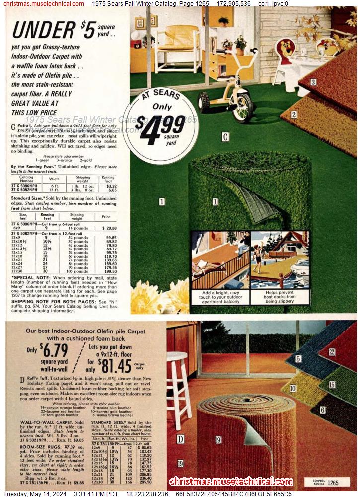 1975 Sears Fall Winter Catalog, Page 1265