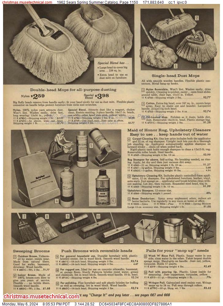 1962 Sears Spring Summer Catalog, Page 1150