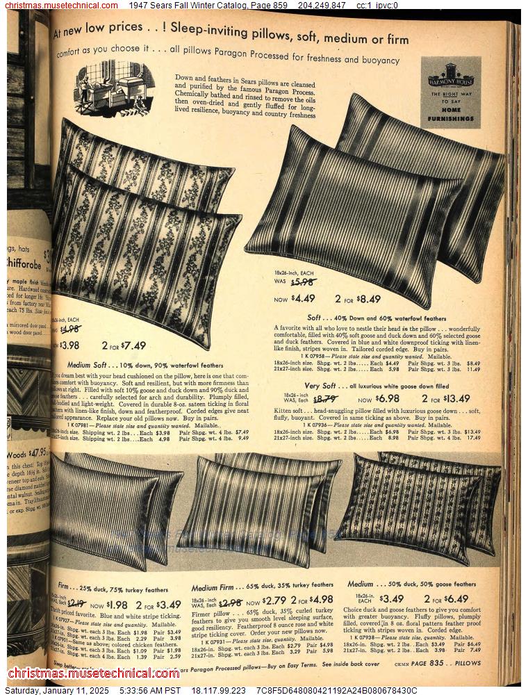 1947 Sears Fall Winter Catalog, Page 859