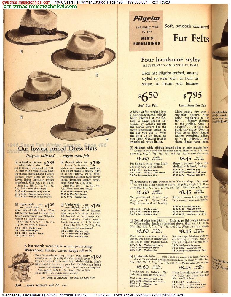 1946 Sears Fall Winter Catalog, Page 496