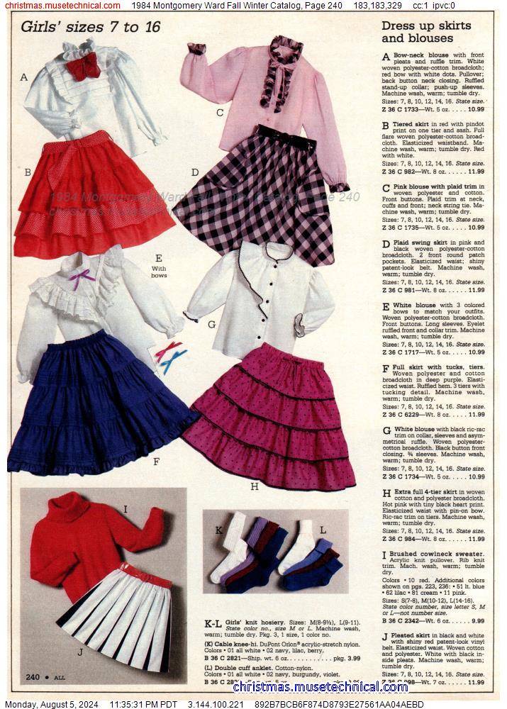 1984 Montgomery Ward Fall Winter Catalog, Page 240