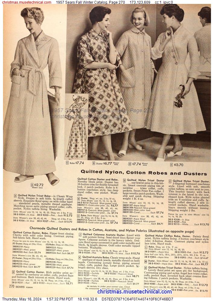 1957 Sears Fall Winter Catalog, Page 270