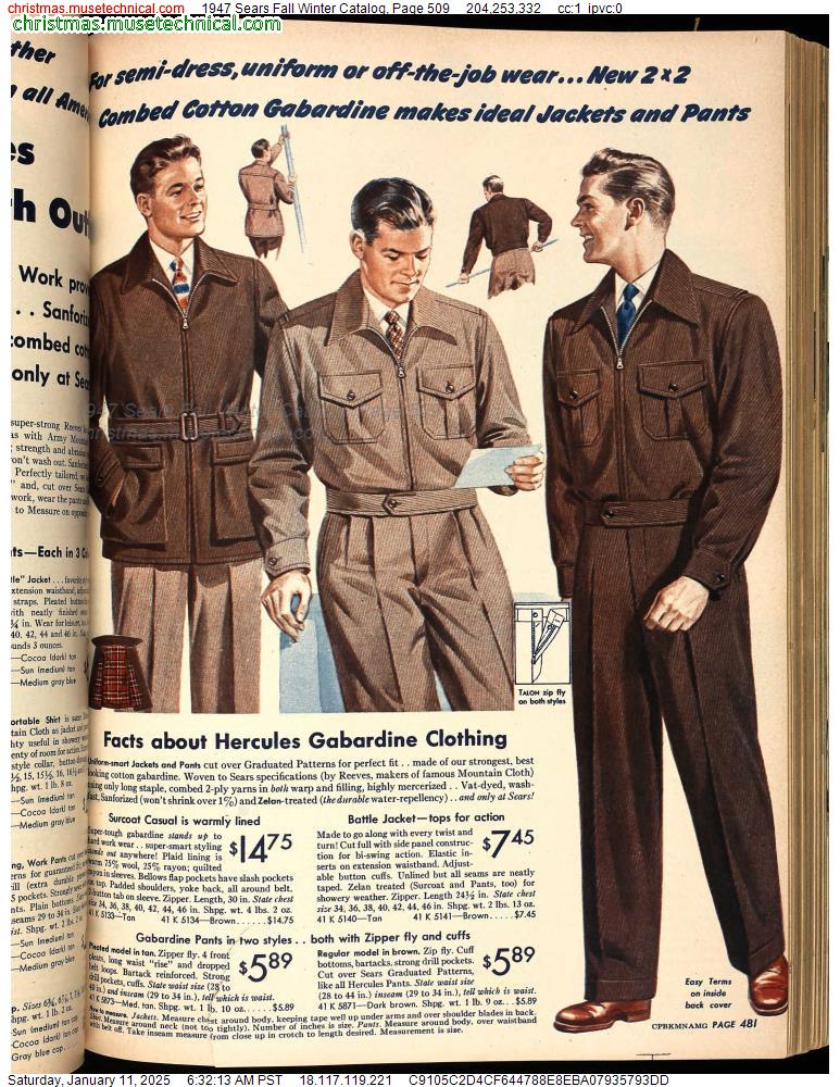 1947 Sears Fall Winter Catalog, Page 509