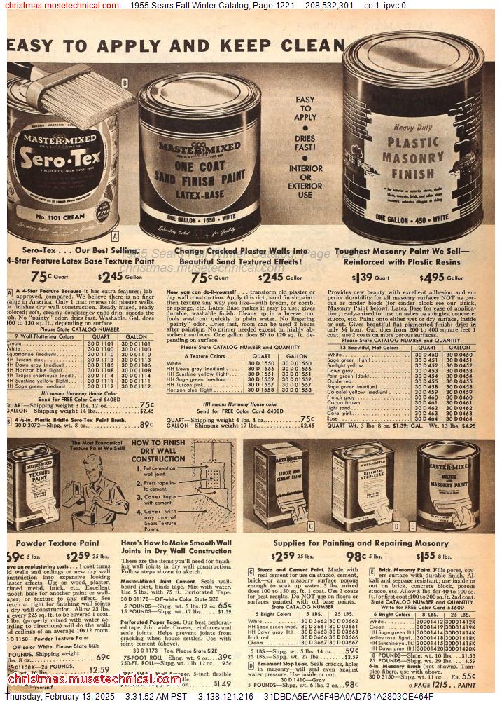 1955 Sears Fall Winter Catalog, Page 1221