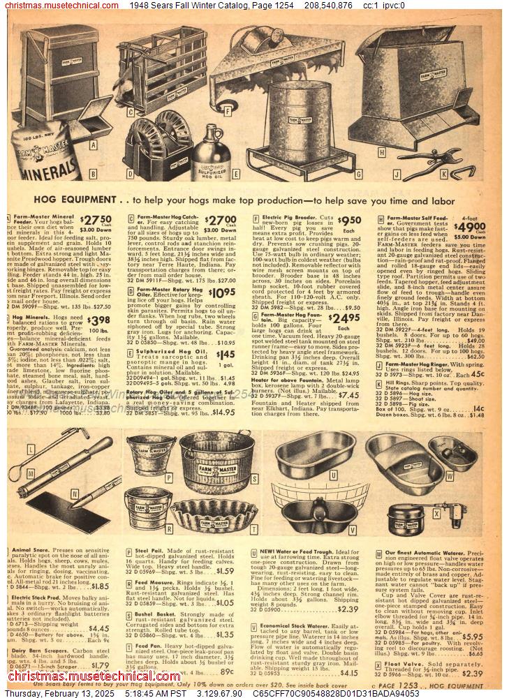 1948 Sears Fall Winter Catalog, Page 1254