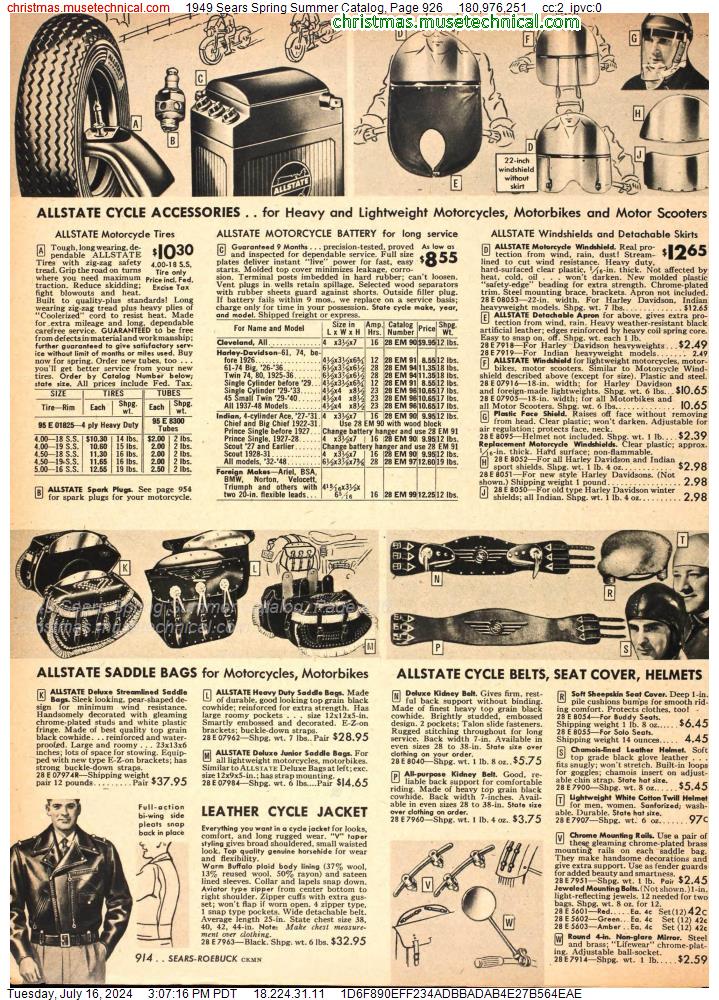 1949 Sears Spring Summer Catalog, Page 926