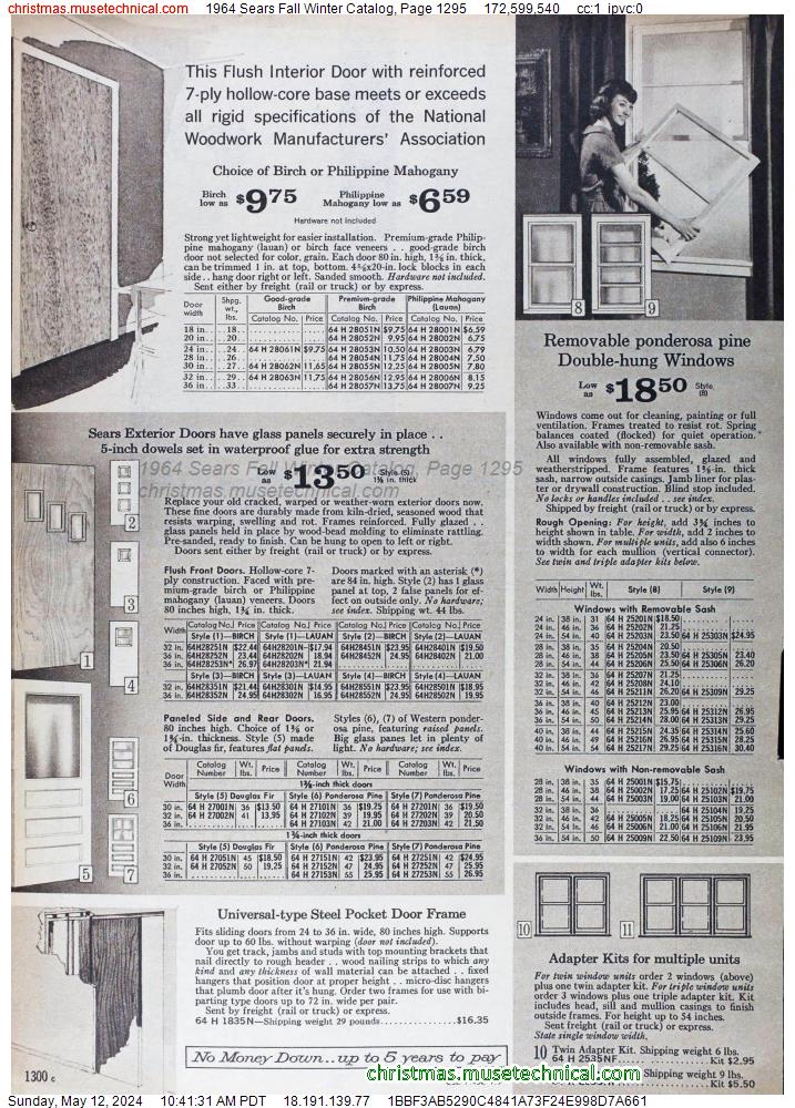 1964 Sears Fall Winter Catalog, Page 1295