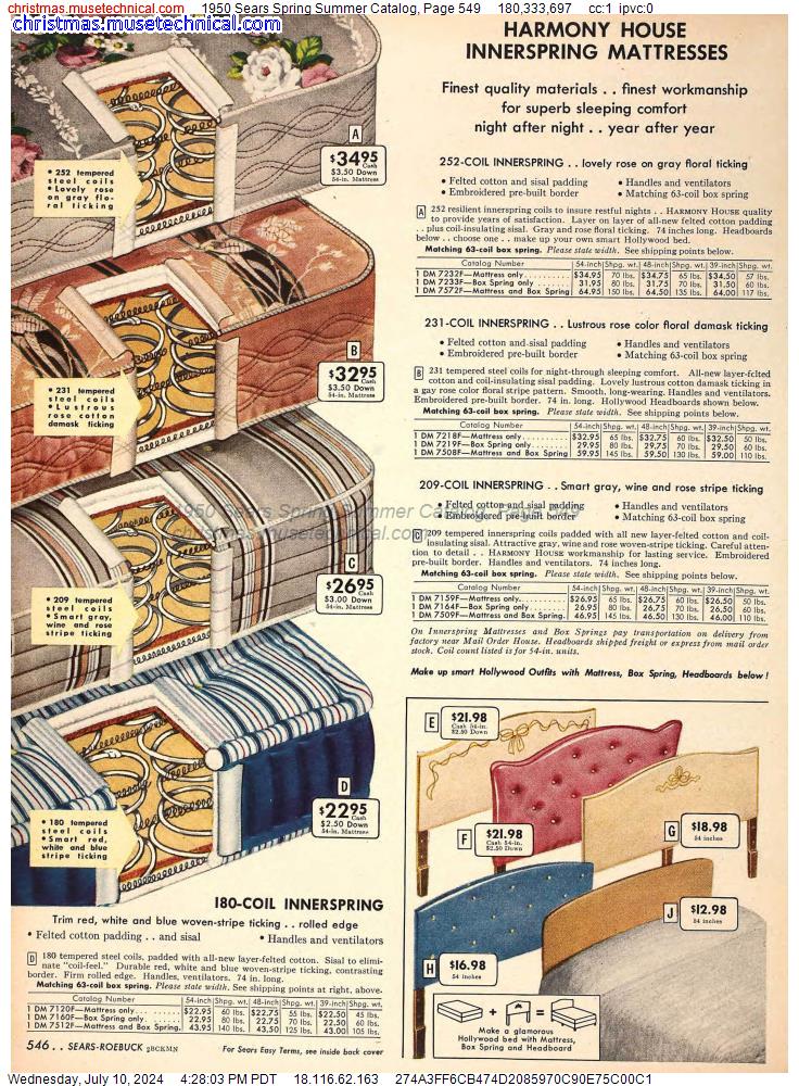 1950 Sears Spring Summer Catalog, Page 549