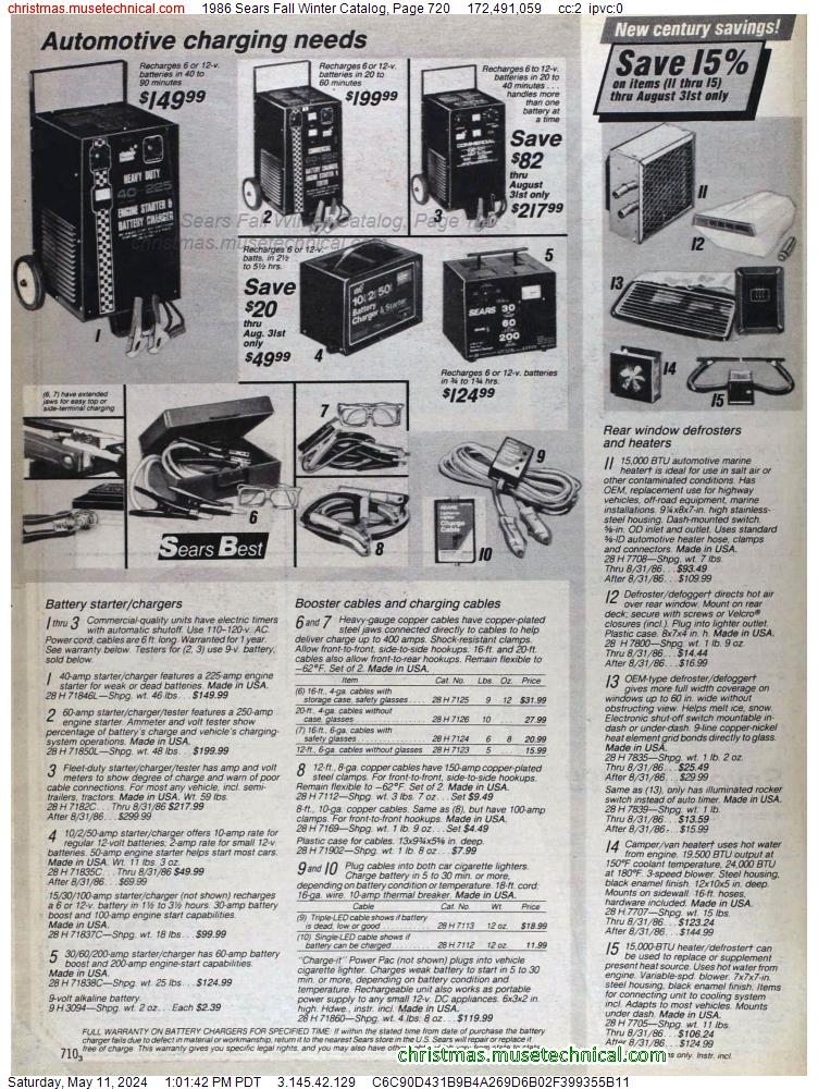 1986 Sears Fall Winter Catalog, Page 720