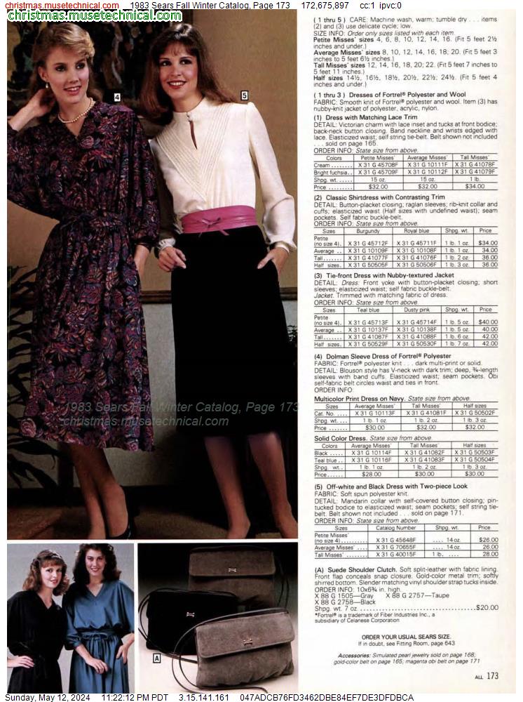 1983 Sears Fall Winter Catalog, Page 173