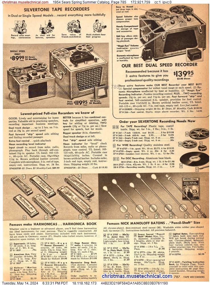 1954 Sears Spring Summer Catalog, Page 785