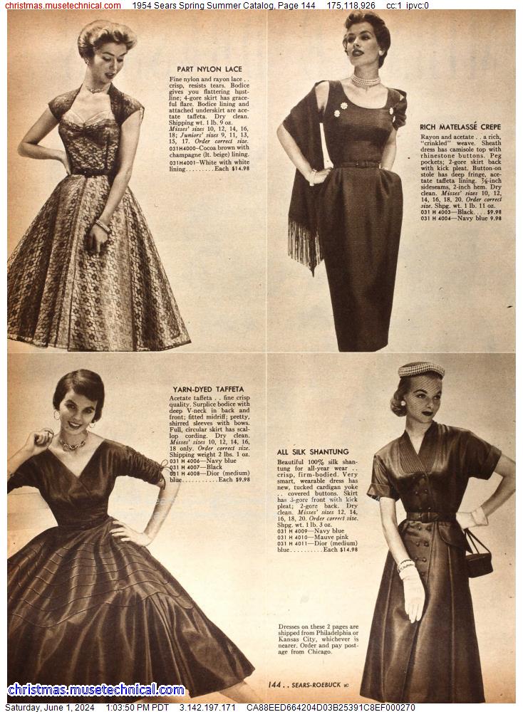 1954 Sears Spring Summer Catalog, Page 144