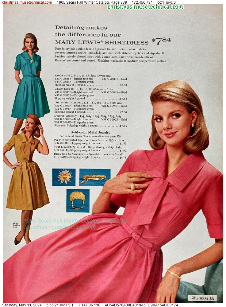 1965 Sears Fall Winter Catalog, Page 339