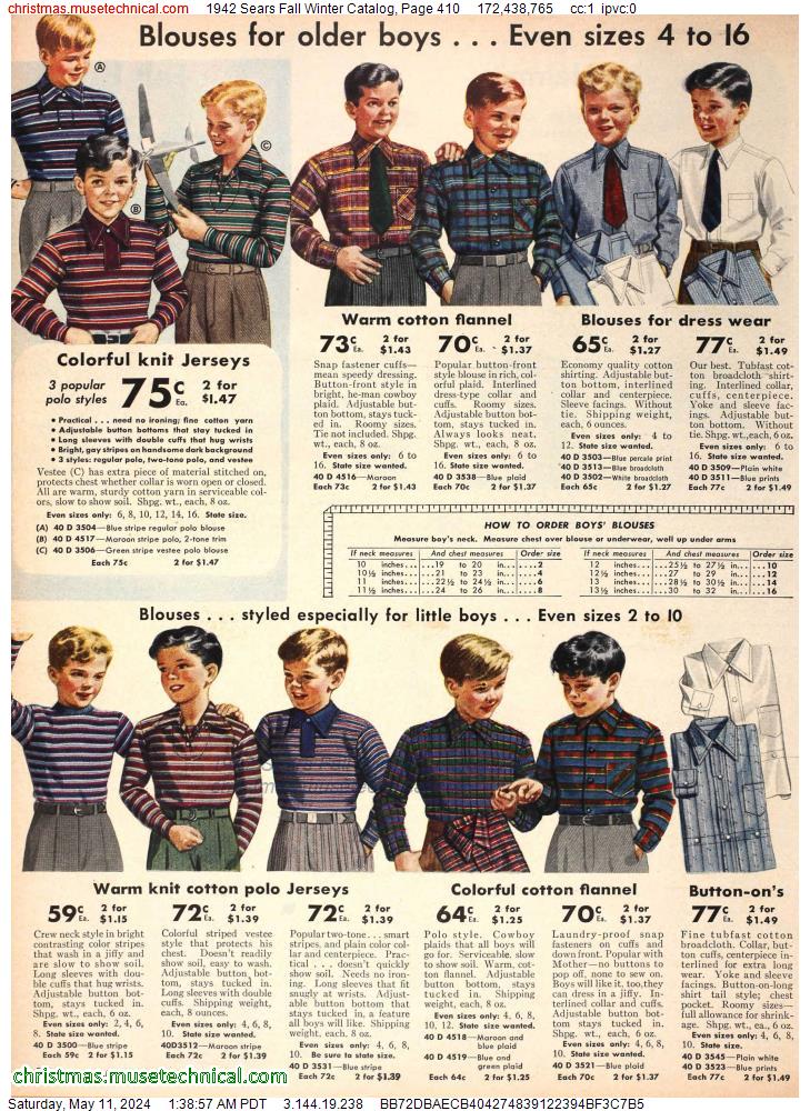 1942 Sears Fall Winter Catalog, Page 410