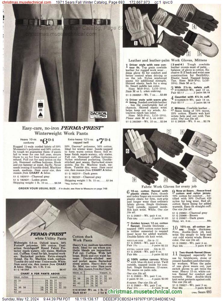 1971 Sears Fall Winter Catalog, Page 693