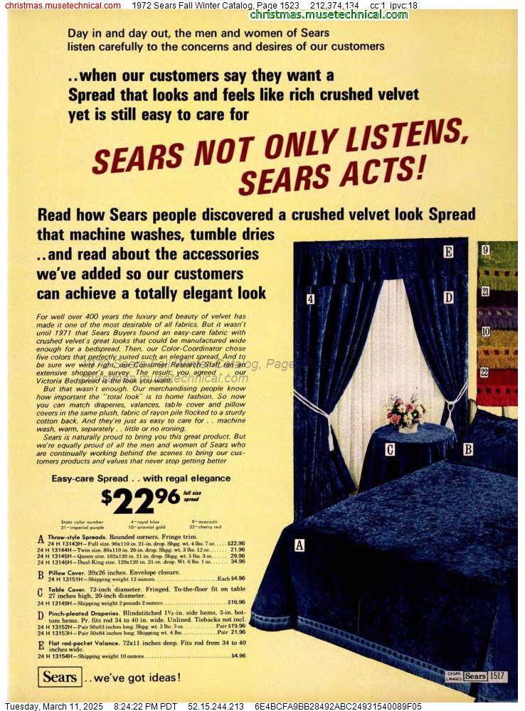 1972 Sears Fall Winter Catalog, Page 1523