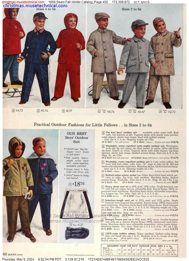 1958 Sears Fall Winter Catalog, Page 402