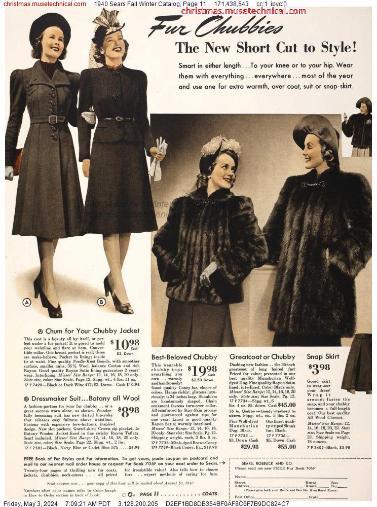 1940 Sears Fall Winter Catalog, Page 11
