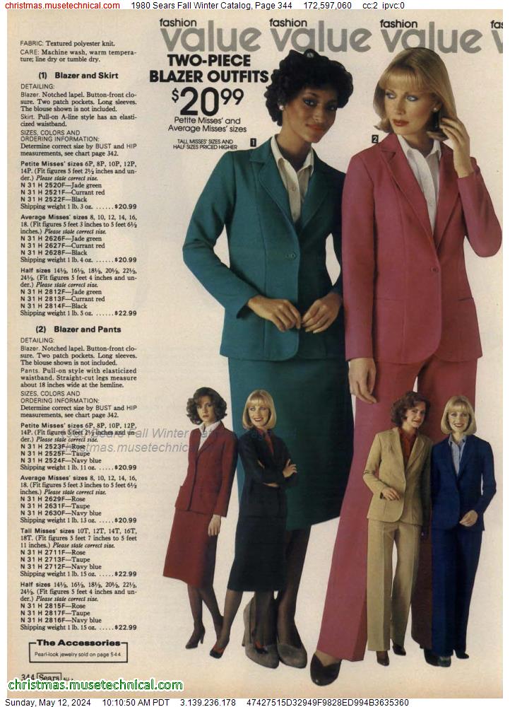 1980 Sears Fall Winter Catalog, Page 344