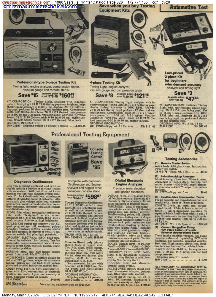 1980 Sears Fall Winter Catalog, Page 826