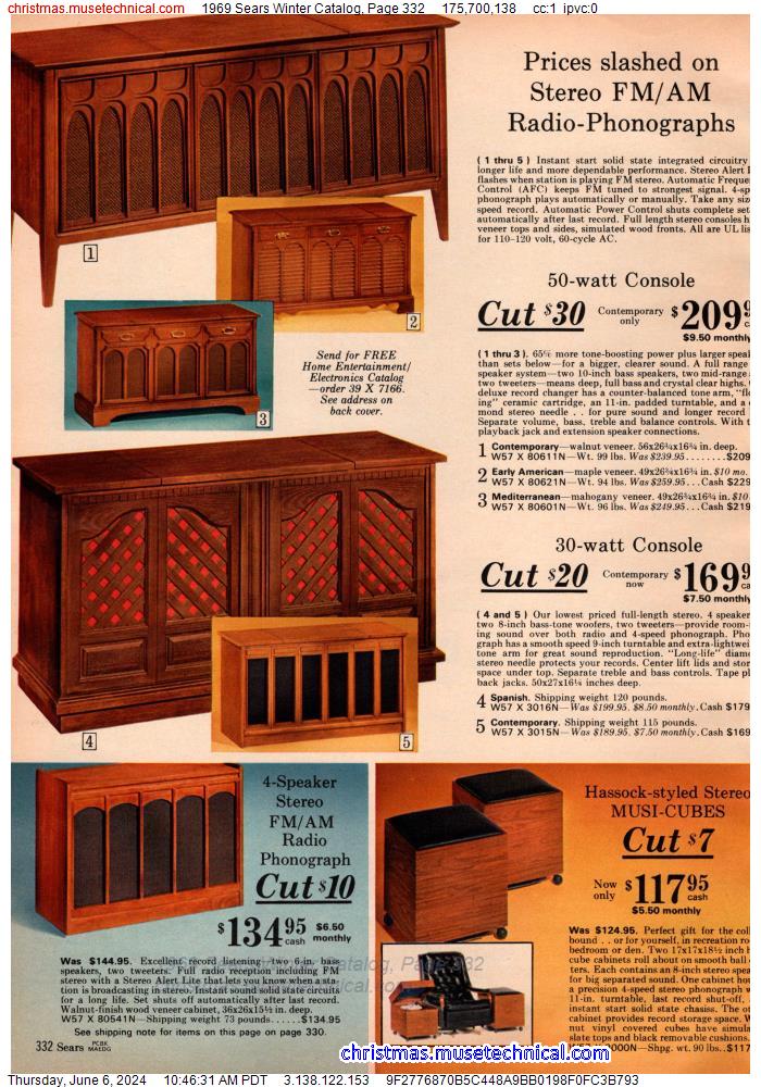 1969 Sears Winter Catalog, Page 332
