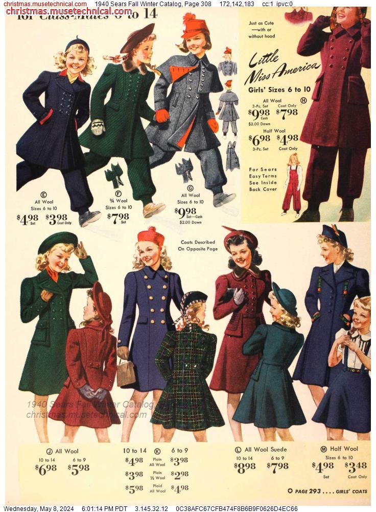 1940 Sears Fall Winter Catalog, Page 308