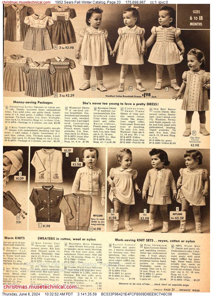 1952 Sears Fall Winter Catalog, Page 33