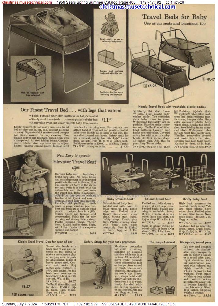 1959 Sears Spring Summer Catalog, Page 400