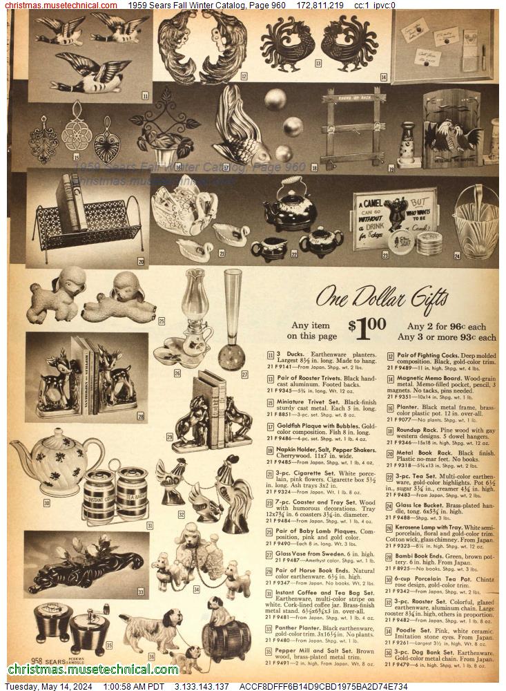 1959 Sears Fall Winter Catalog, Page 960