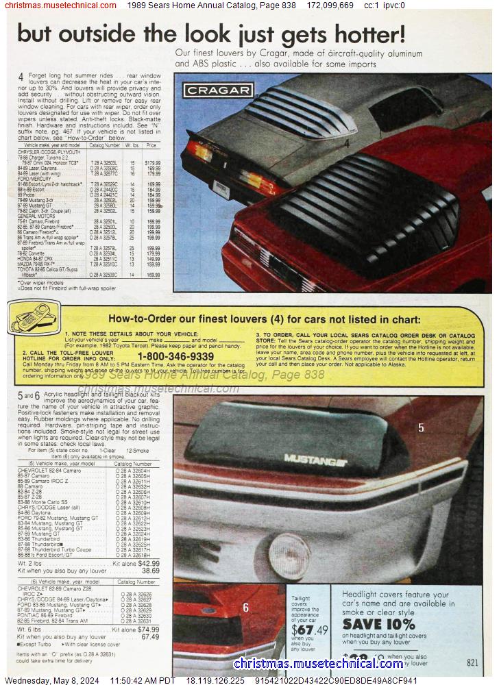 1989 Sears Home Annual Catalog, Page 838