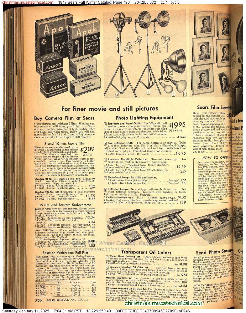 1947 Sears Fall Winter Catalog, Page 730