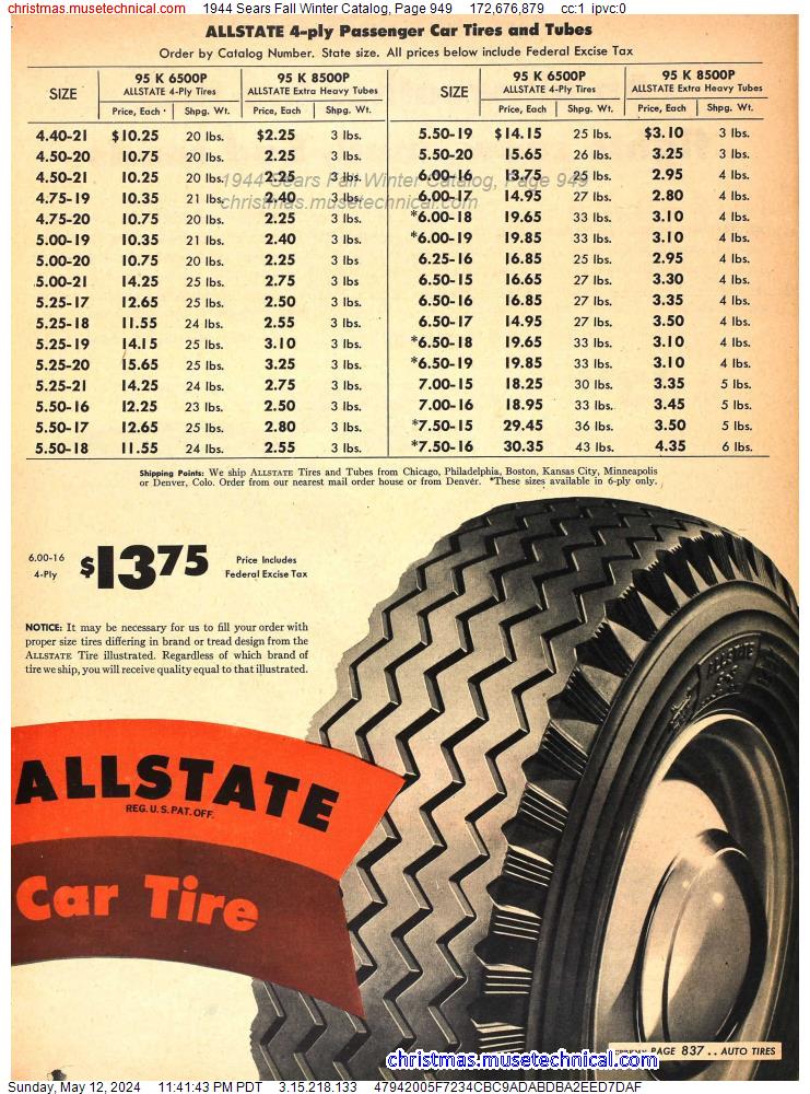 1944 Sears Fall Winter Catalog, Page 949