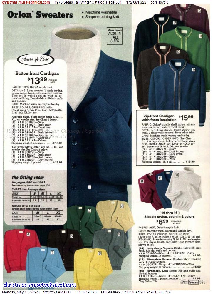 1976 Sears Fall Winter Catalog, Page 581