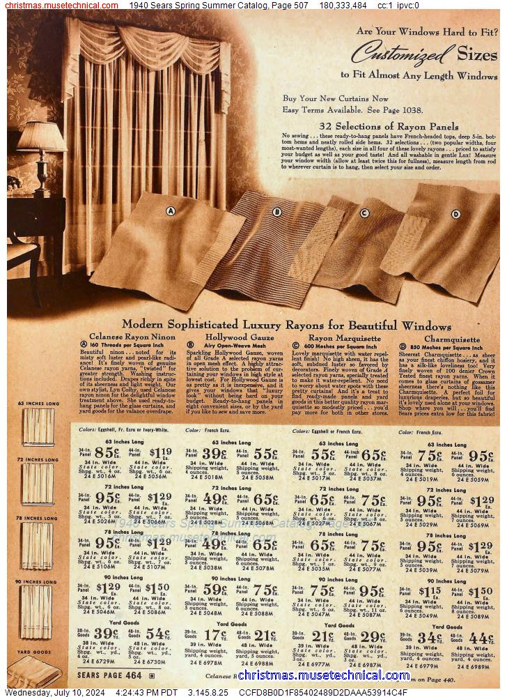 1940 Sears Spring Summer Catalog, Page 507